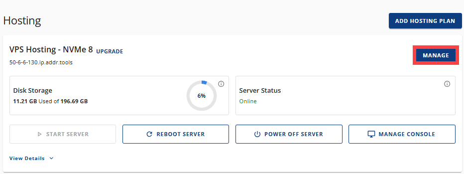 BH AM - Manage Button