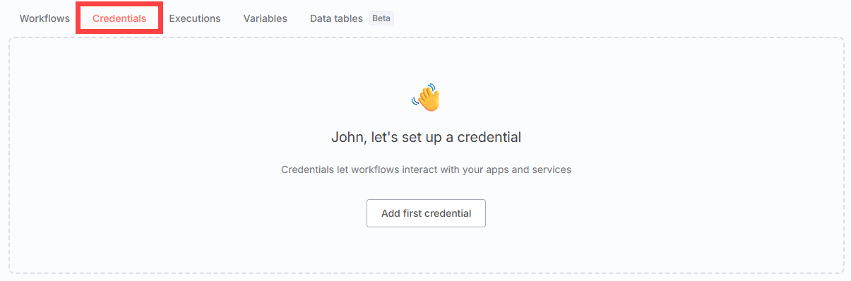 BH - n8n - Dashboard - Credentials