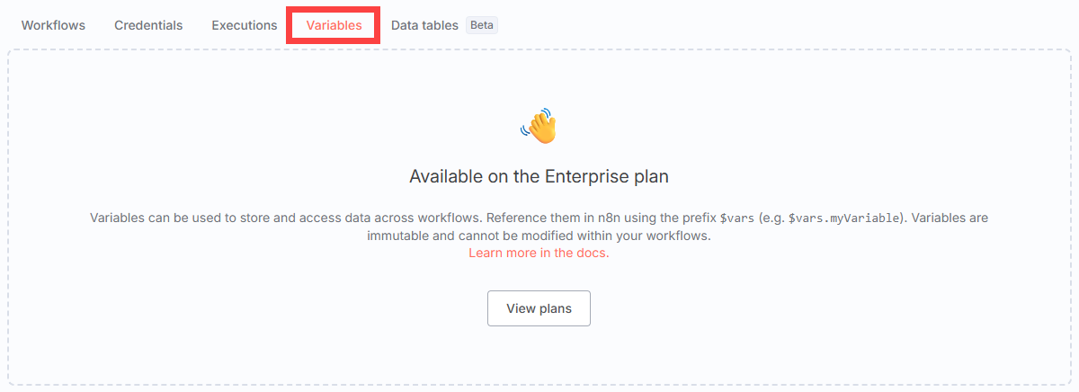 BH - n8n - Dashboard - Variables