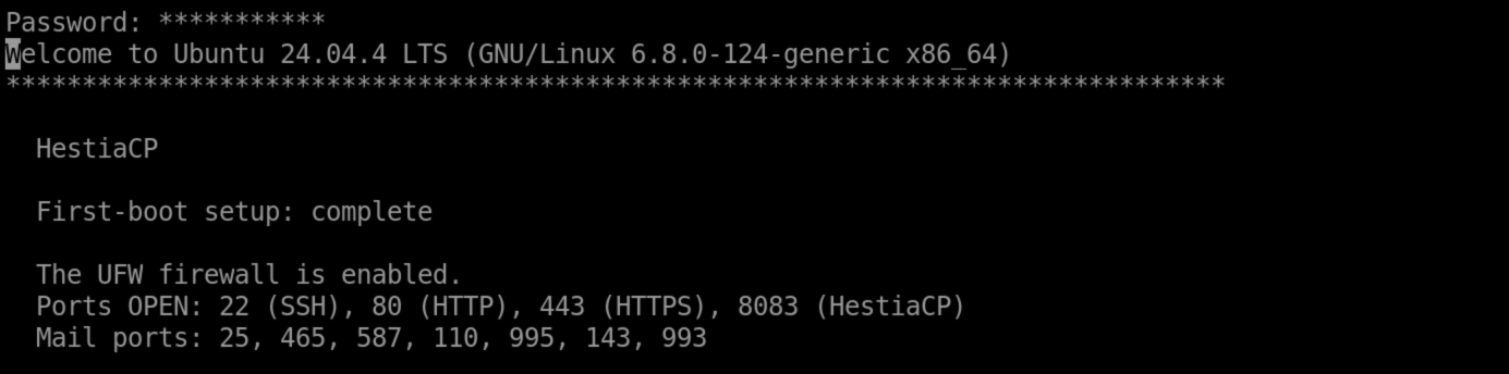 Self-Managed VPS - Console -Promp