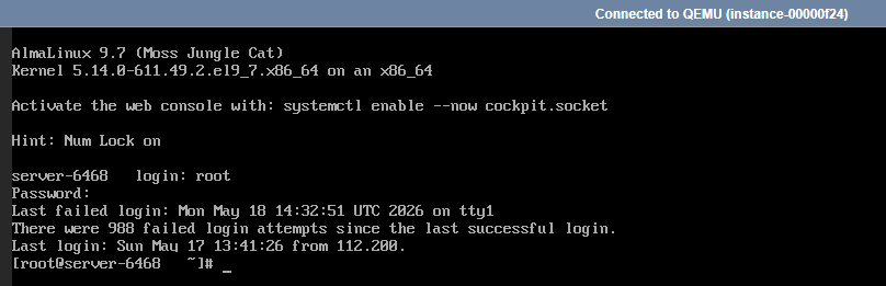 Self-Managed VPS - Console -Promp