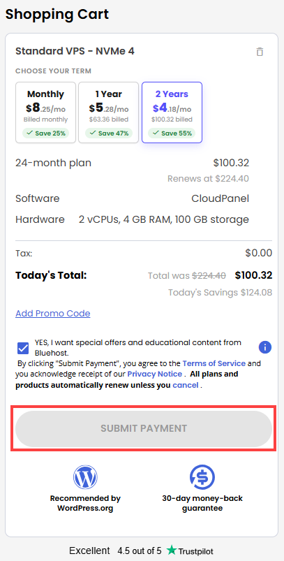 Self-Managed VPS - service terms