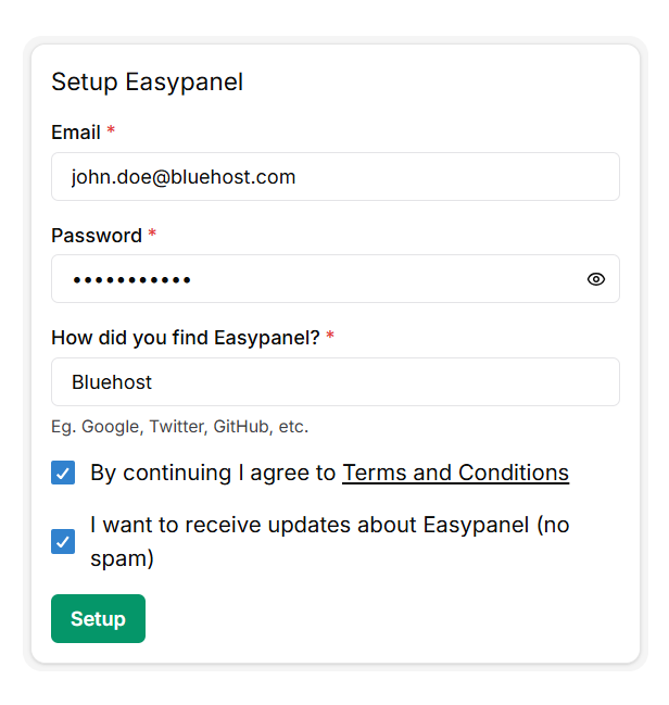BH AM - EasyPanel Set Up