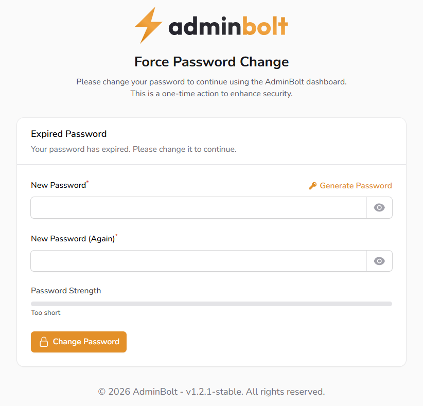 BH AM - AdminBolt initial log in click advanced