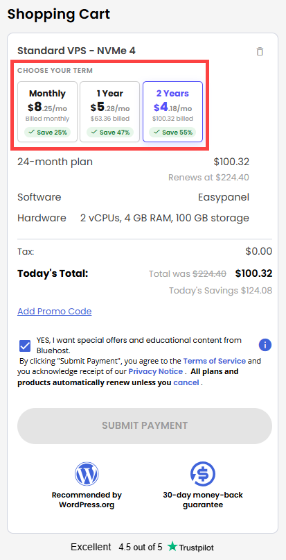Self-Managed VPS - service terms