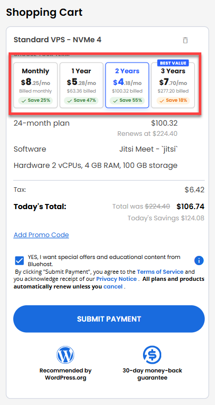 Self-Managed VPS - service terms