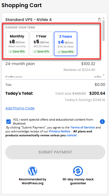 Self-Managed VPS - service terms