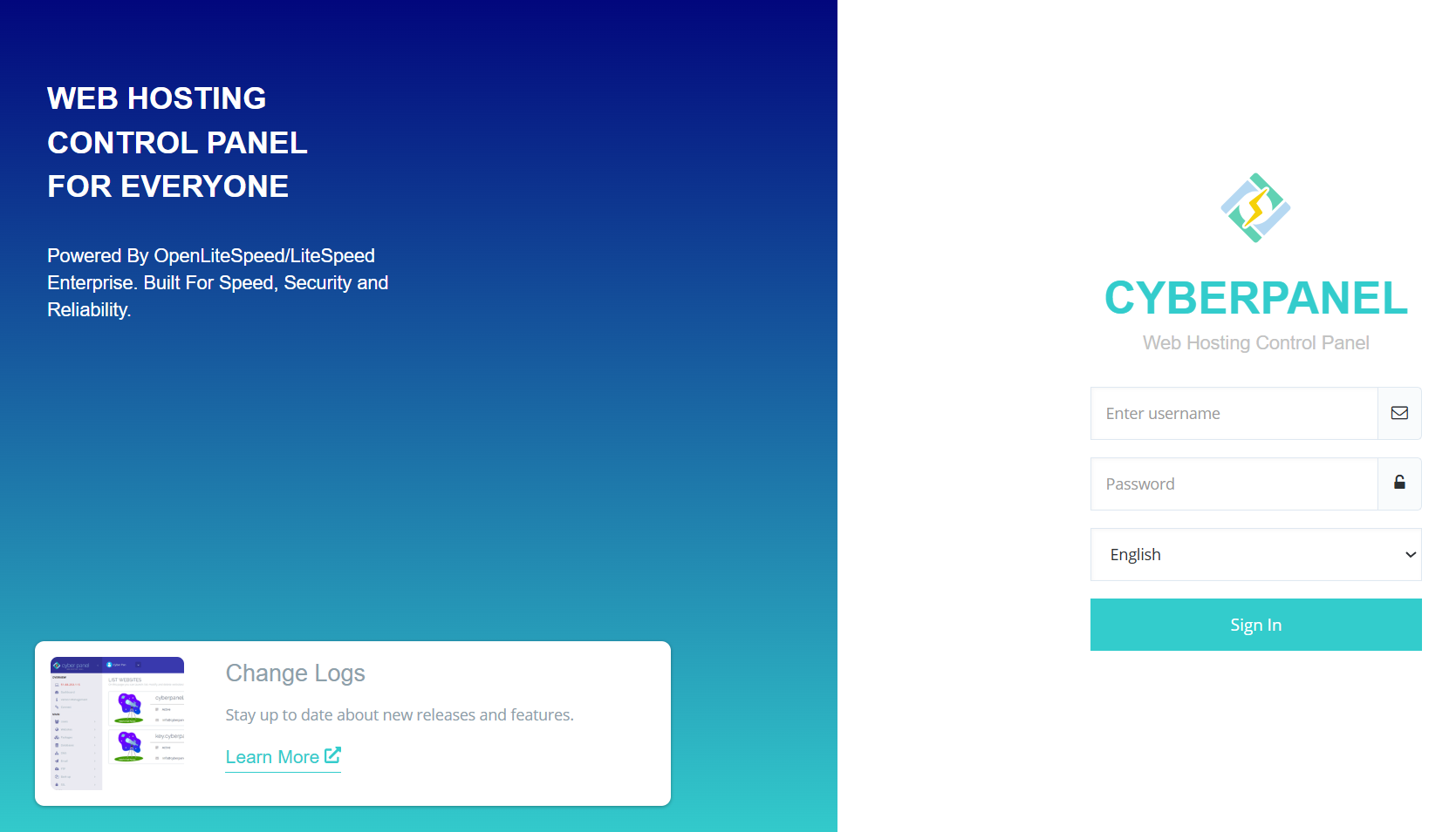 BH AM - Cyberpanel log in 