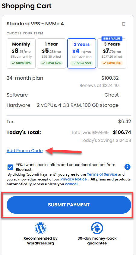 Self-Managed VPS - service terms
