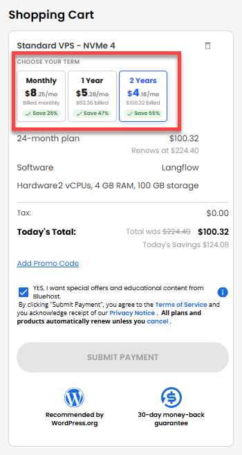 Self-Managed VPS - service terms