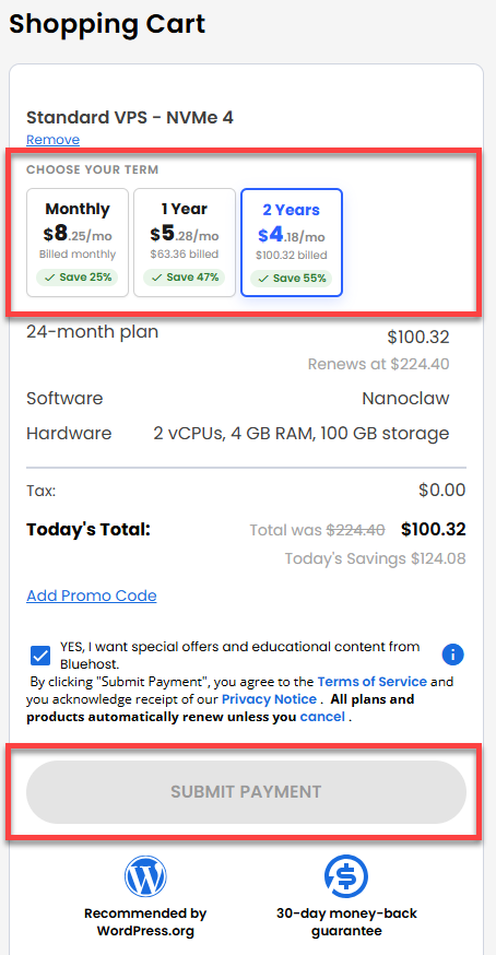 nanoclaw-service-terms