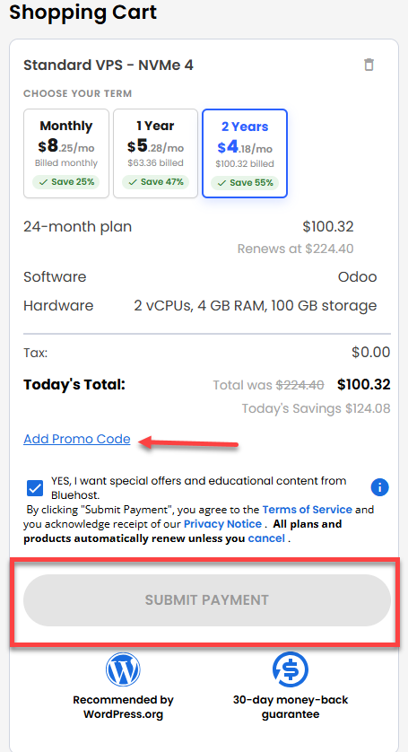 Self-Managed VPS - service terms