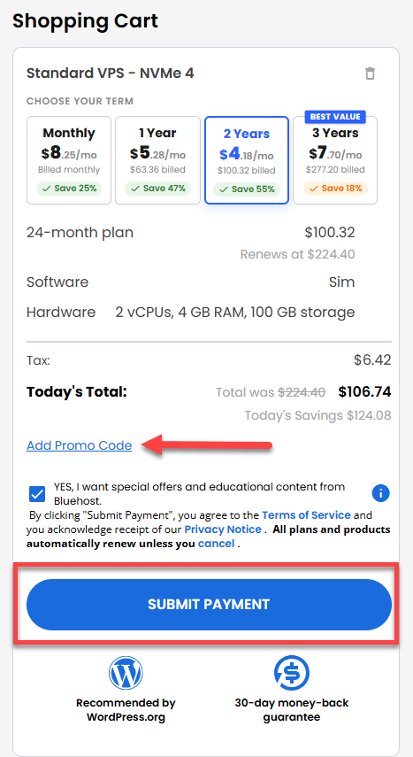 Self-Managed VPS - service terms
