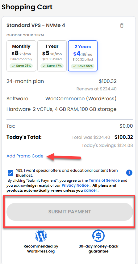 Self-Managed VPS - service terms