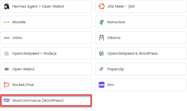Choose WooCommerce