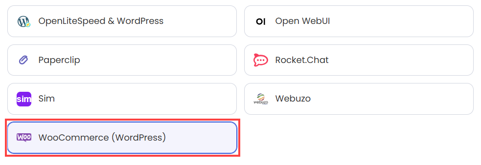 Choose WooCommerce