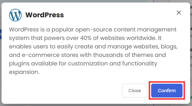 Self-Managed VPS - Application tab - Odoo pop-up