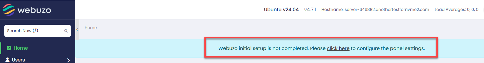 Webuzo login set up