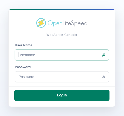 Openlite Dashboard Login Page
