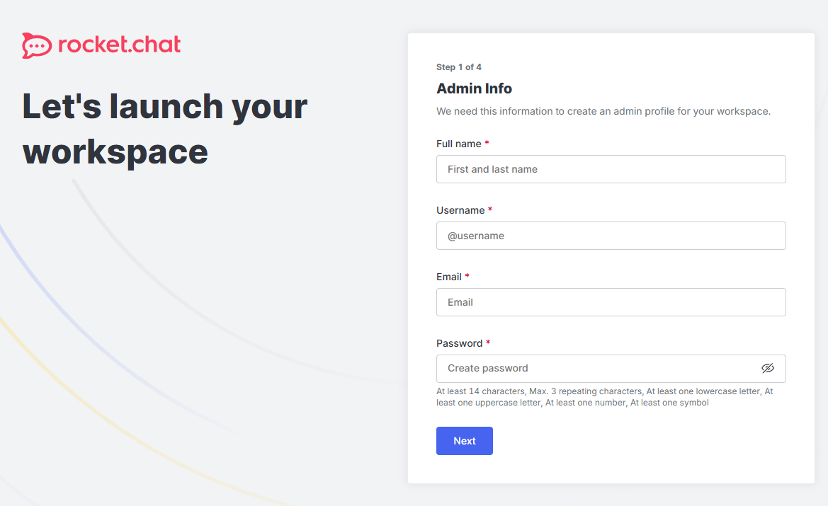 Rocket.chat Admin Info