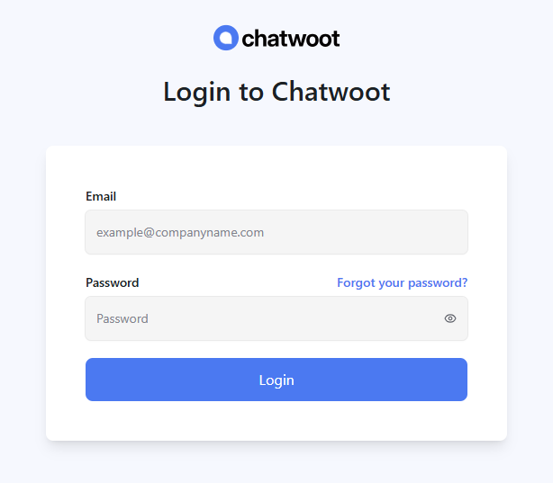 Self-Managed - Chatwoot - Login Page