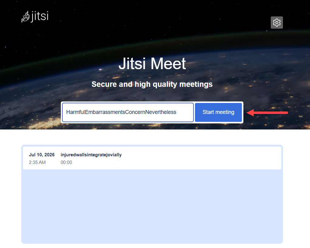 Self-Managed VPS - Jitsi Start Meeting