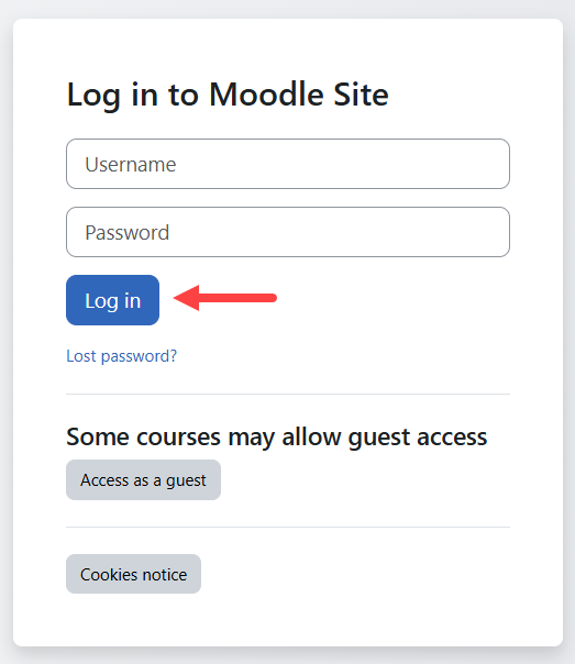 Self-Managed Moodle Log in Page