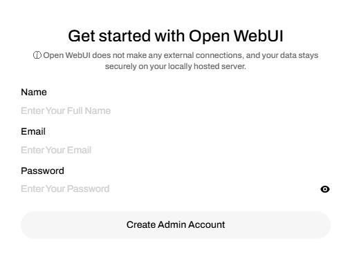 Open WebUI - Sign-up Page