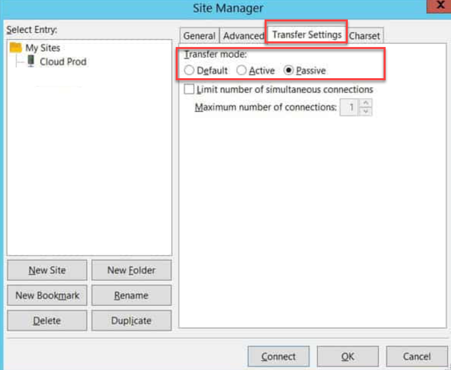 Default, Active, and Passive radio buttons