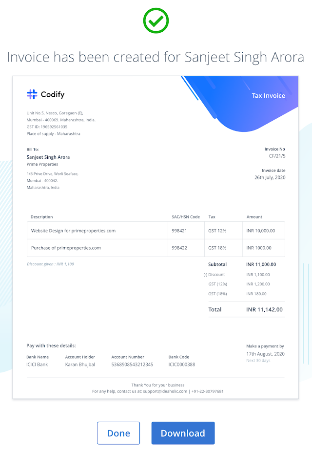 Maestro - Client Invoices