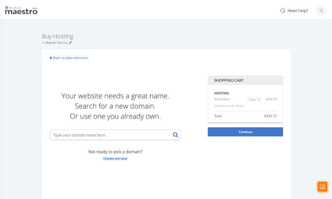 Purchase a domain