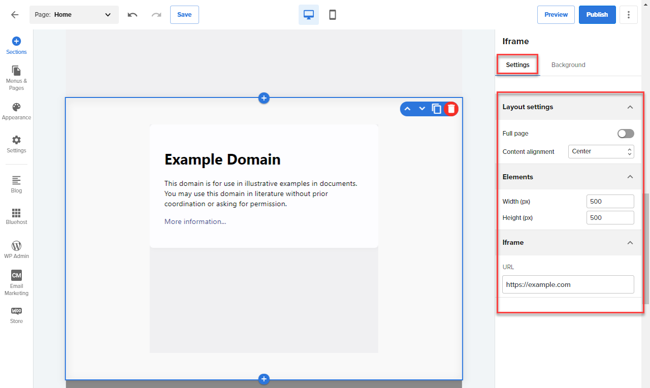 wb-iframe-settings