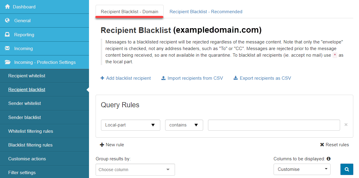 spamexperts-recipient-blacklist-domain