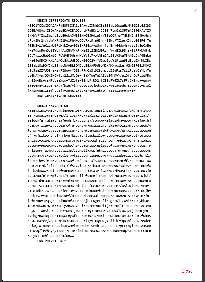 Save the CSR key and private key