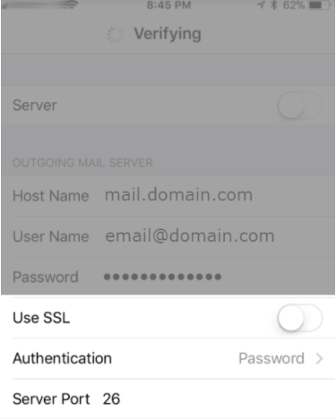 Use SSL toggle