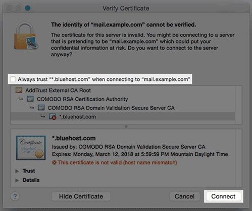 Always trust checkbox