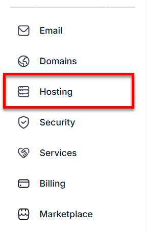 Bluehost Portal - Hosting tab