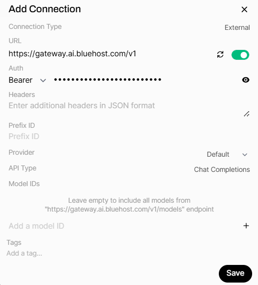 Open WebUI - Admin- Panel - Connections - Add