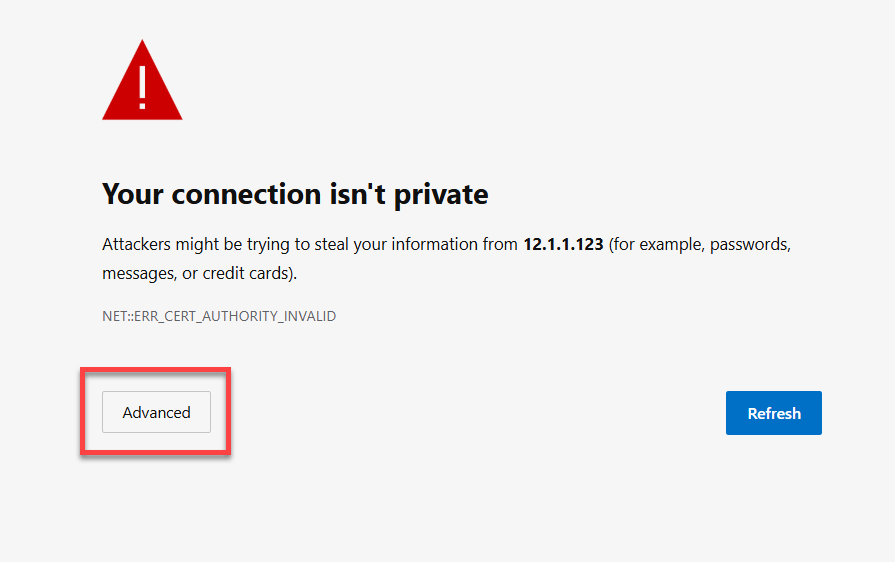 Browser SSL warning