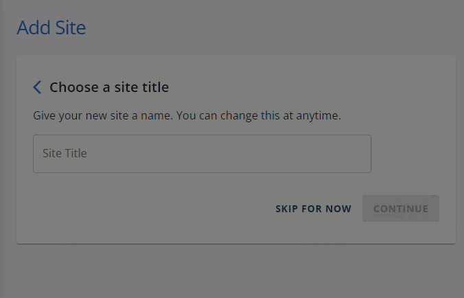 Add Site
