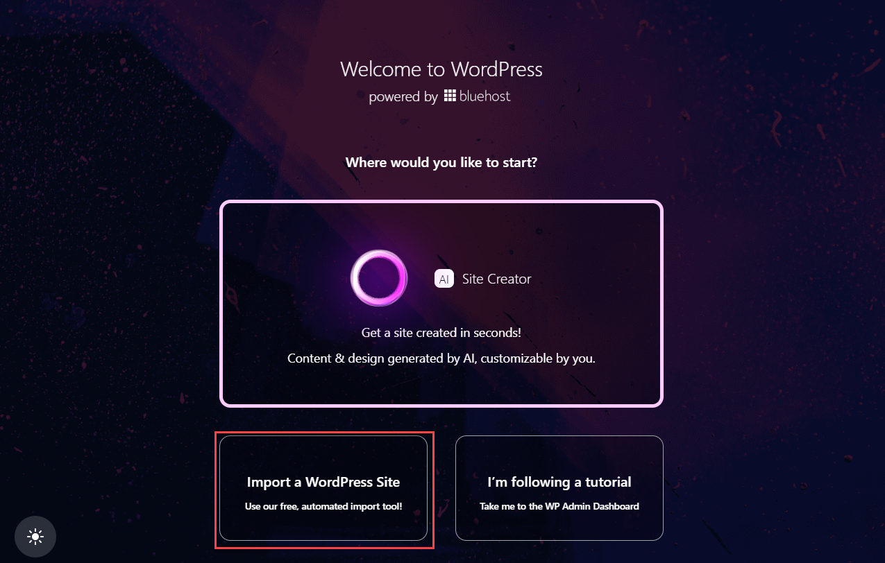 Already have a WordPress site you want to import?
