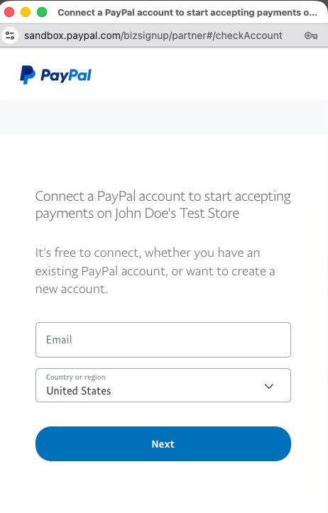 Bluehost WooCommerce - Log in or Create PayPal Business