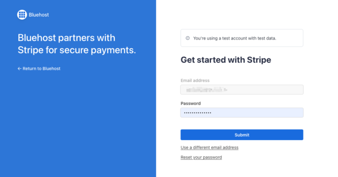 Bluehost WooCommerce - Stripe - Connect Existing or Create a Stripe Account