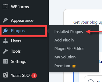 WordPress dashboard - Plugins - Installed Plugins