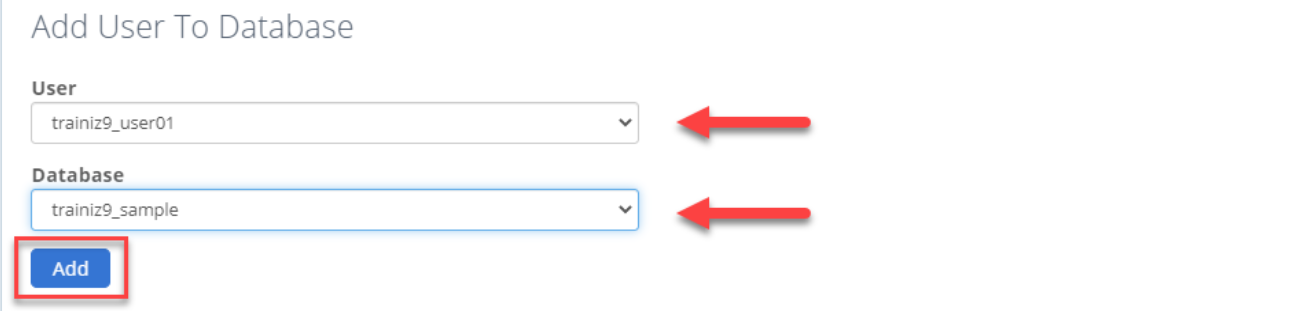 mysqldatabases add user to mysql database