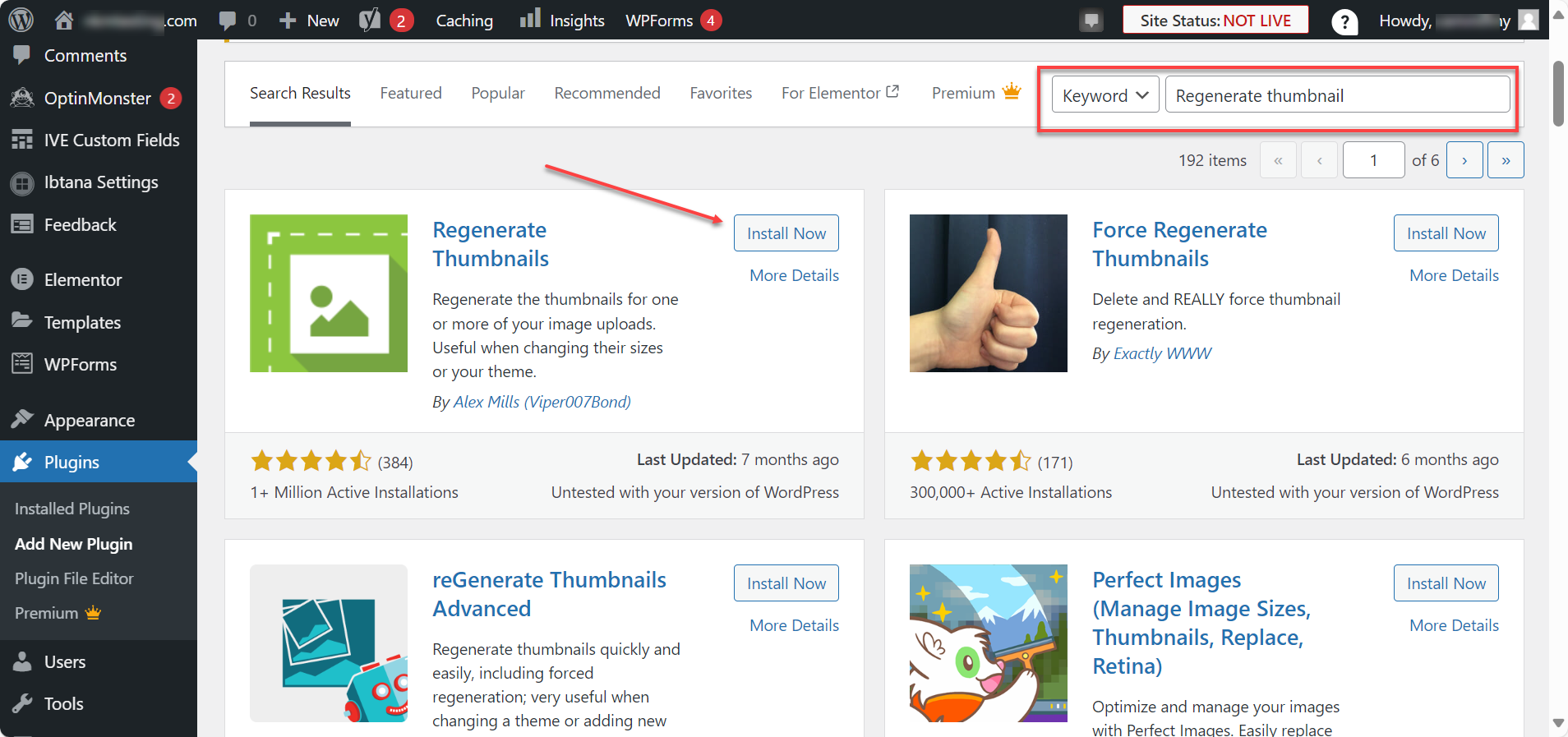 Settings menu, Reading option, A static page radio button, and Homepage drop-down