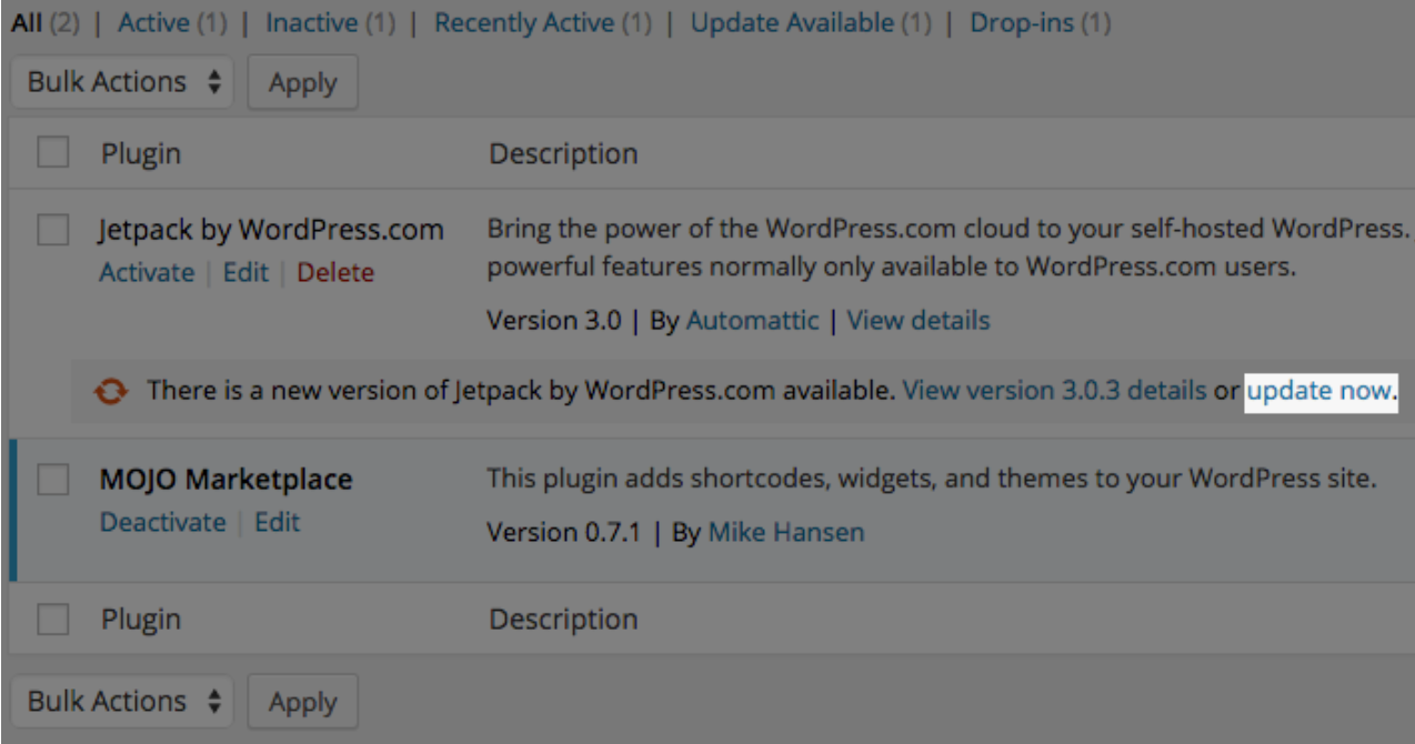 Wordpress Update Plugins
