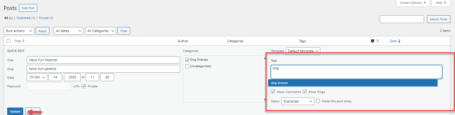Assign tag