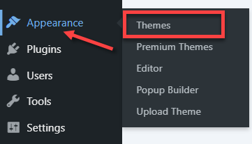 WordPress dashboard - Appearance - Themes