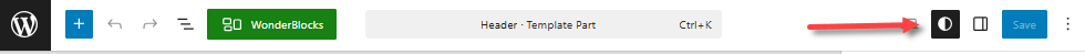 WordPress Dashboard - Block Editor - Style icon
